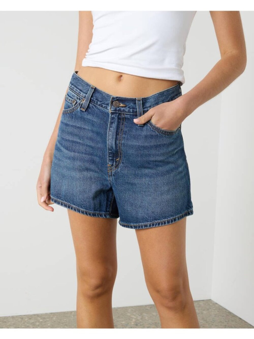 Time And Tru Jean Shorts Size 14 High Rise Blue Stretch Medium Wash
